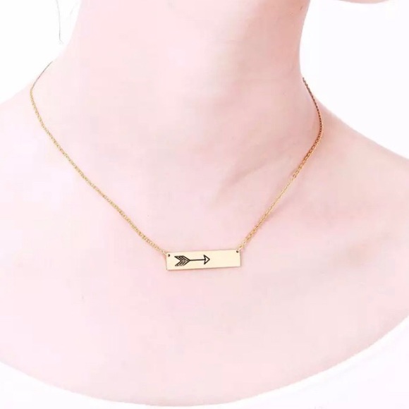 STAINLESS STEEL Silver bar arrow boho necklace - Picture 5 of 6